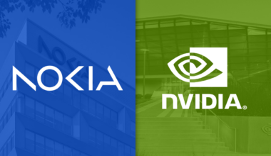 Nokia and Nvidia logos side by side.