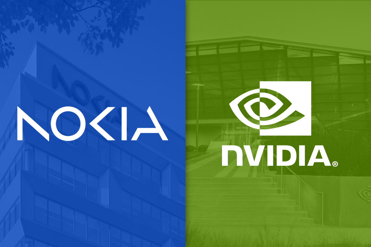 Nokia and Nvidia logos side by side.