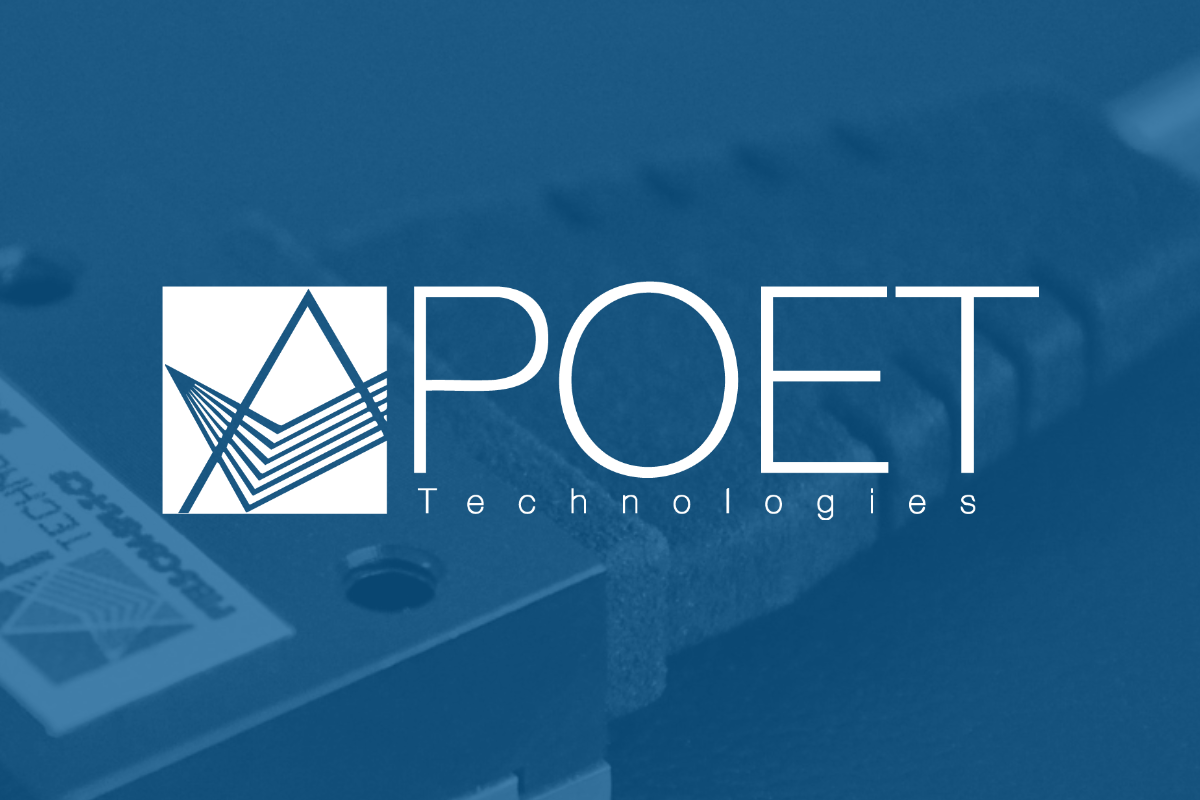 The Poet Technologies logo against a blue background.