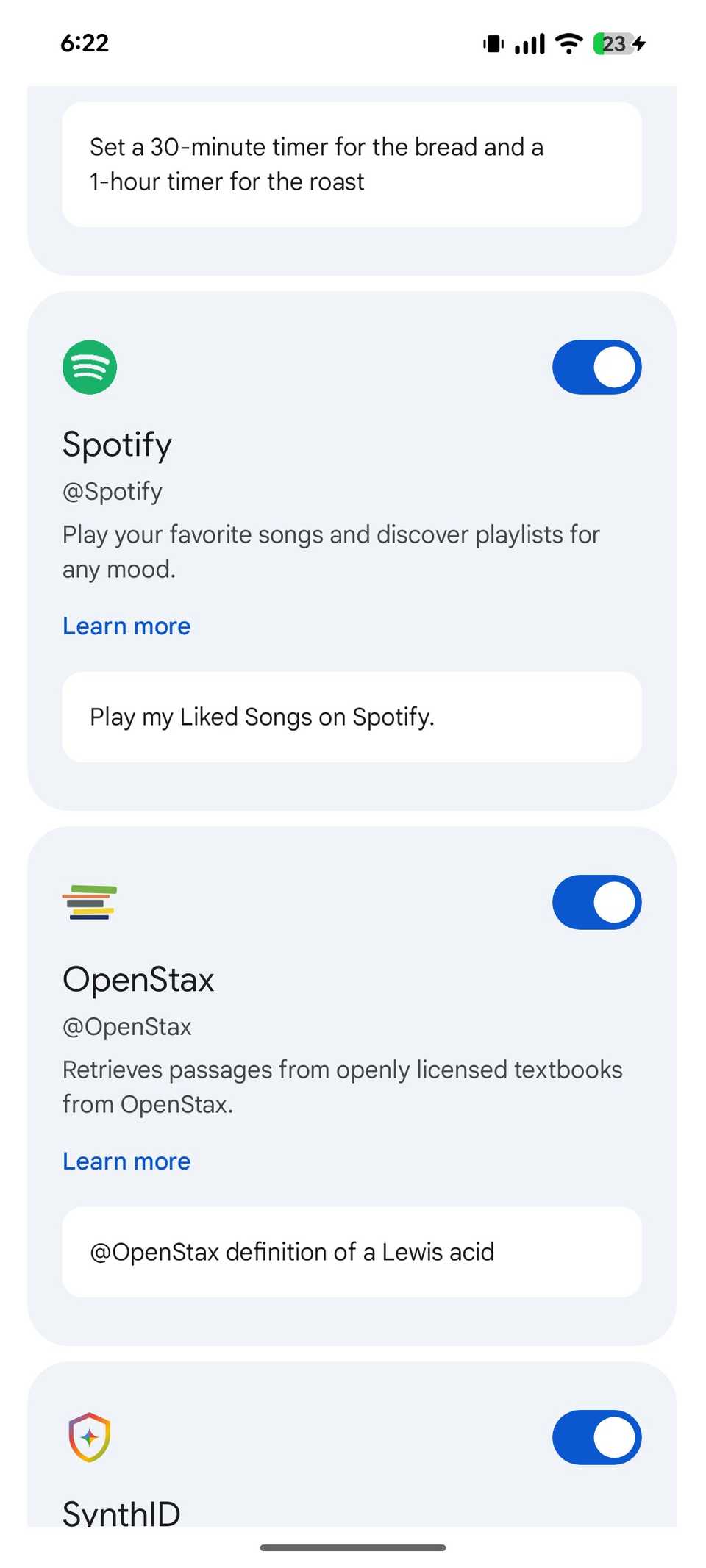 Enable Spotify in Gemini