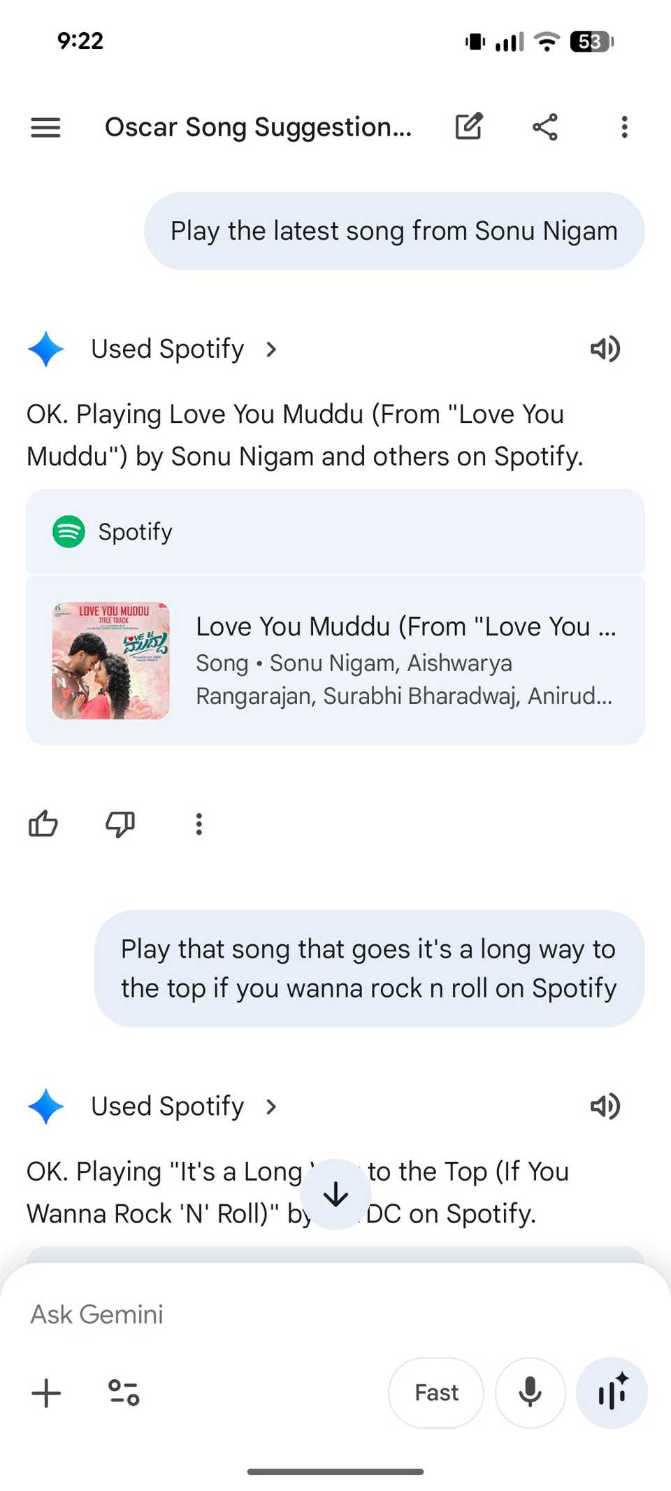 Play songs using Gemini