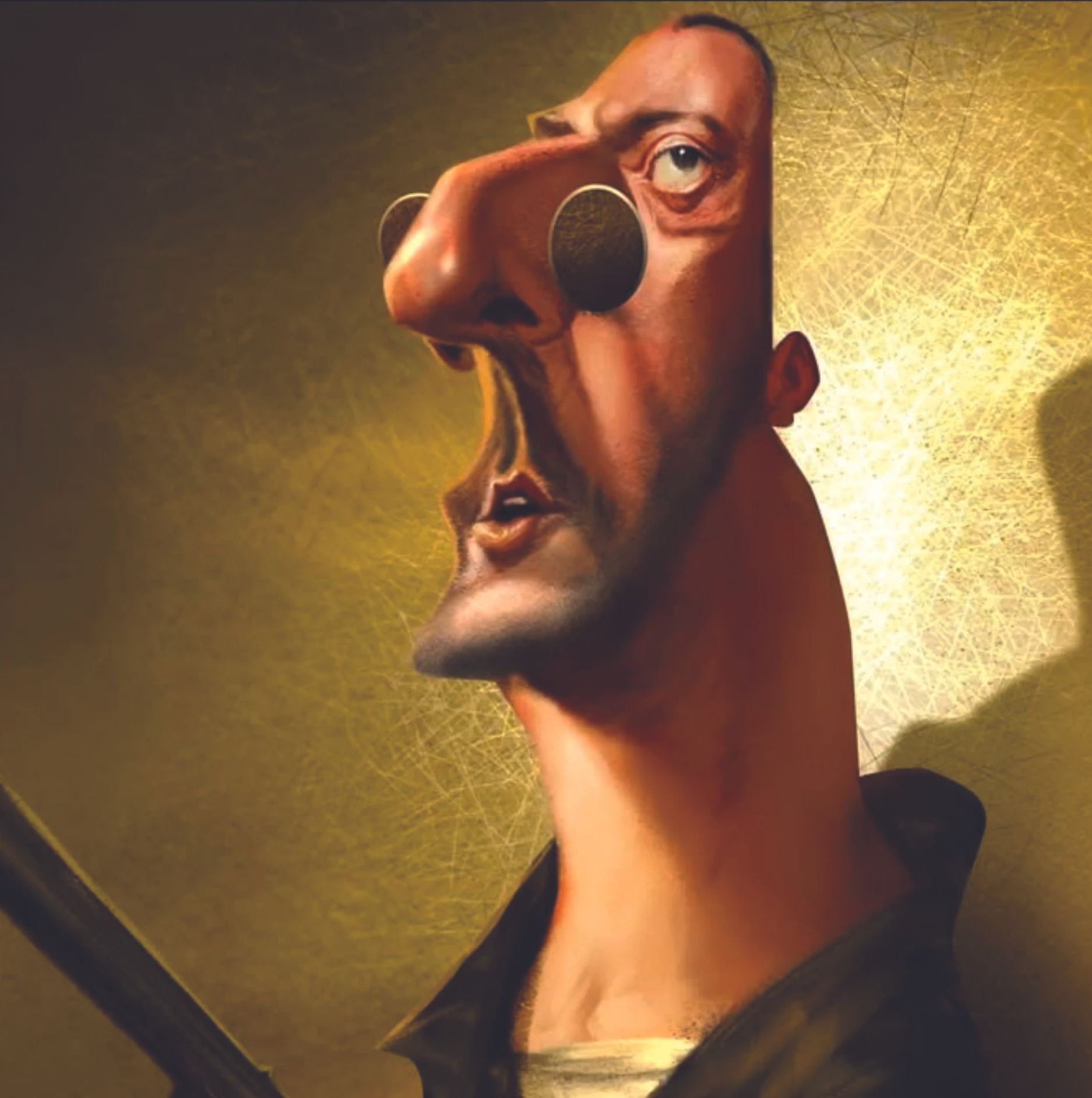 A caricature of Jean Reno by Luis Rojas