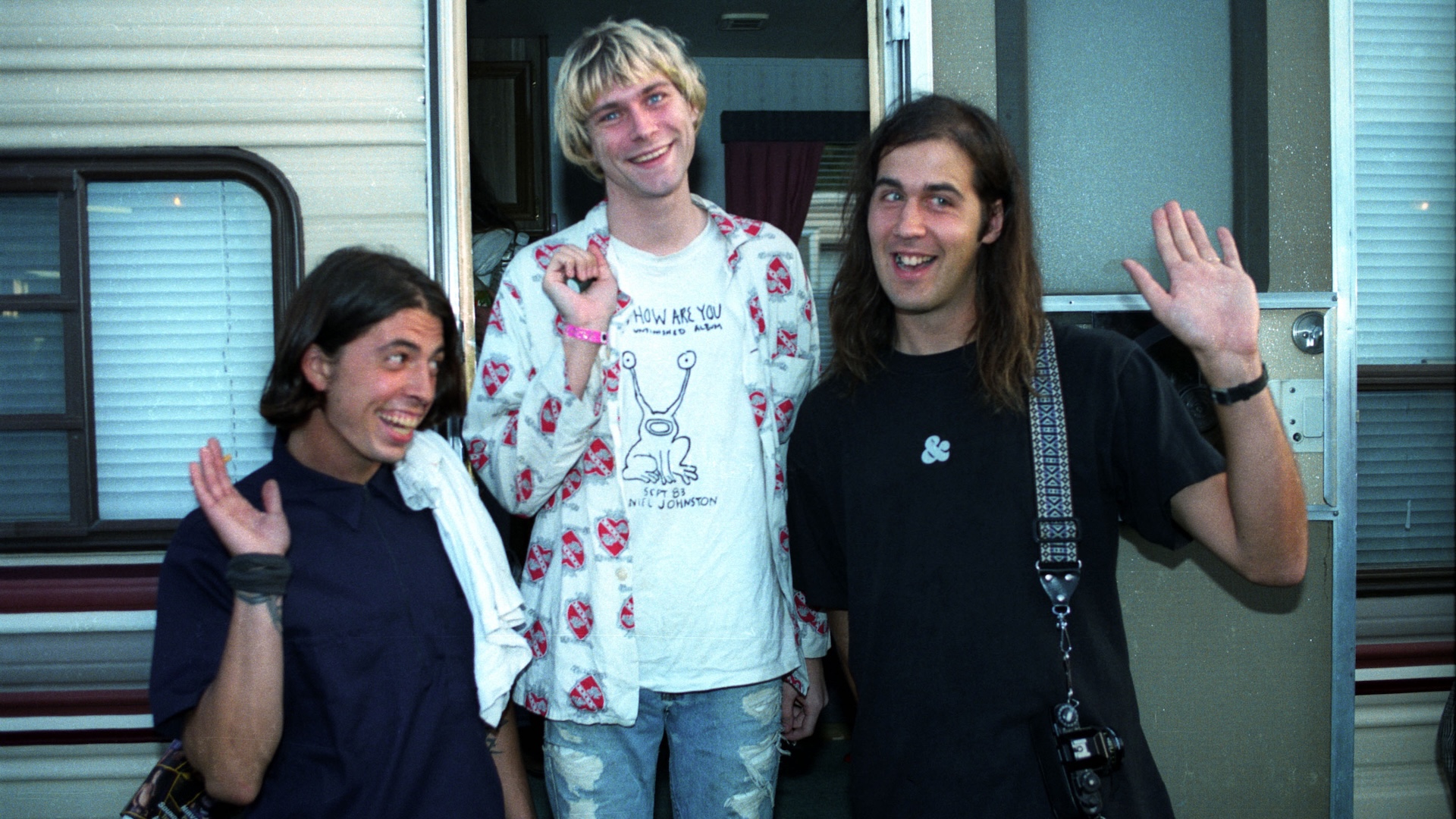 Nirvana backstage at the MTV Video Music Awards 1992