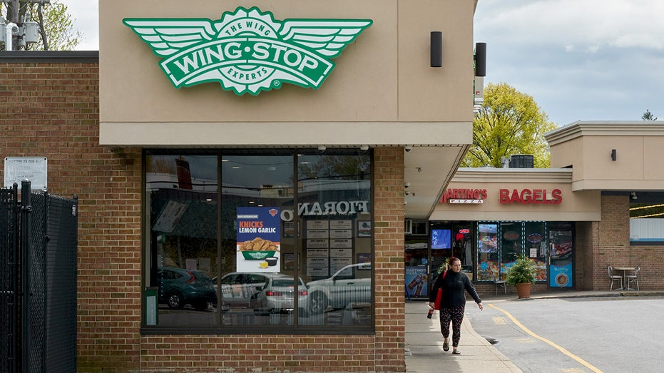 The exterior of a Wingstop restaurant