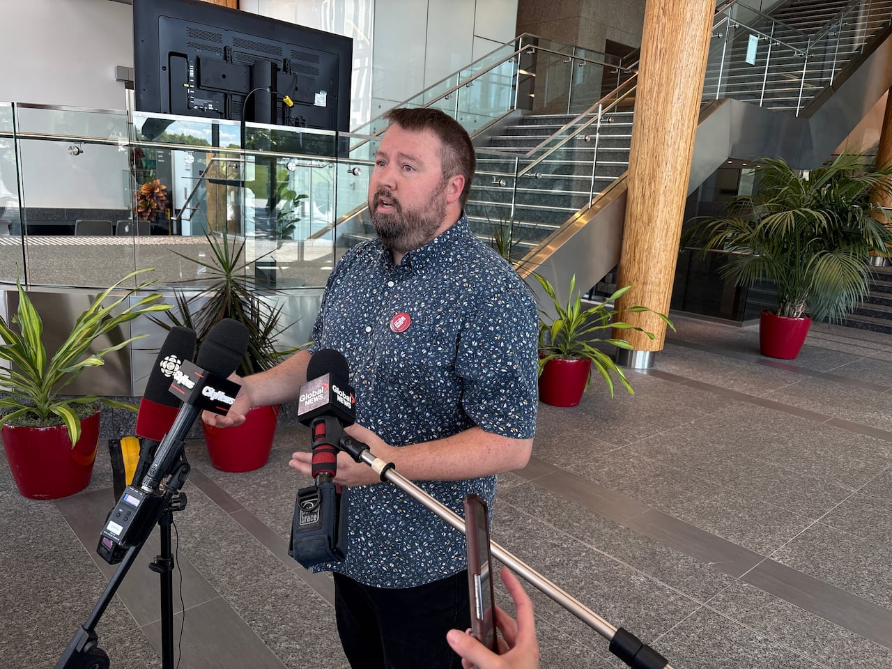 Man at microphone