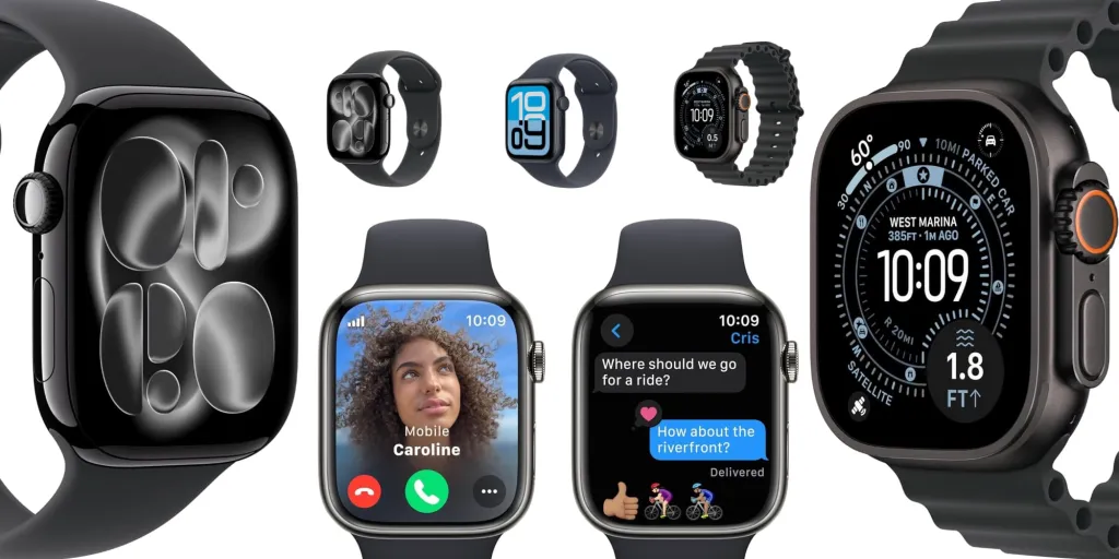 A group of smart watches