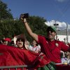 Supporters of Morocco wave flags and cheer during a watch party for the FIFA World Cup match against Brazil in Paterson, N.J on June 13.