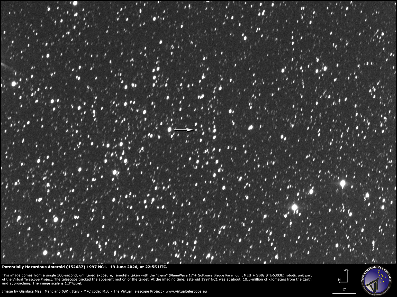 Potentially Hazardous Asteroid (152637) 1997 NC1: 13 June 2026.