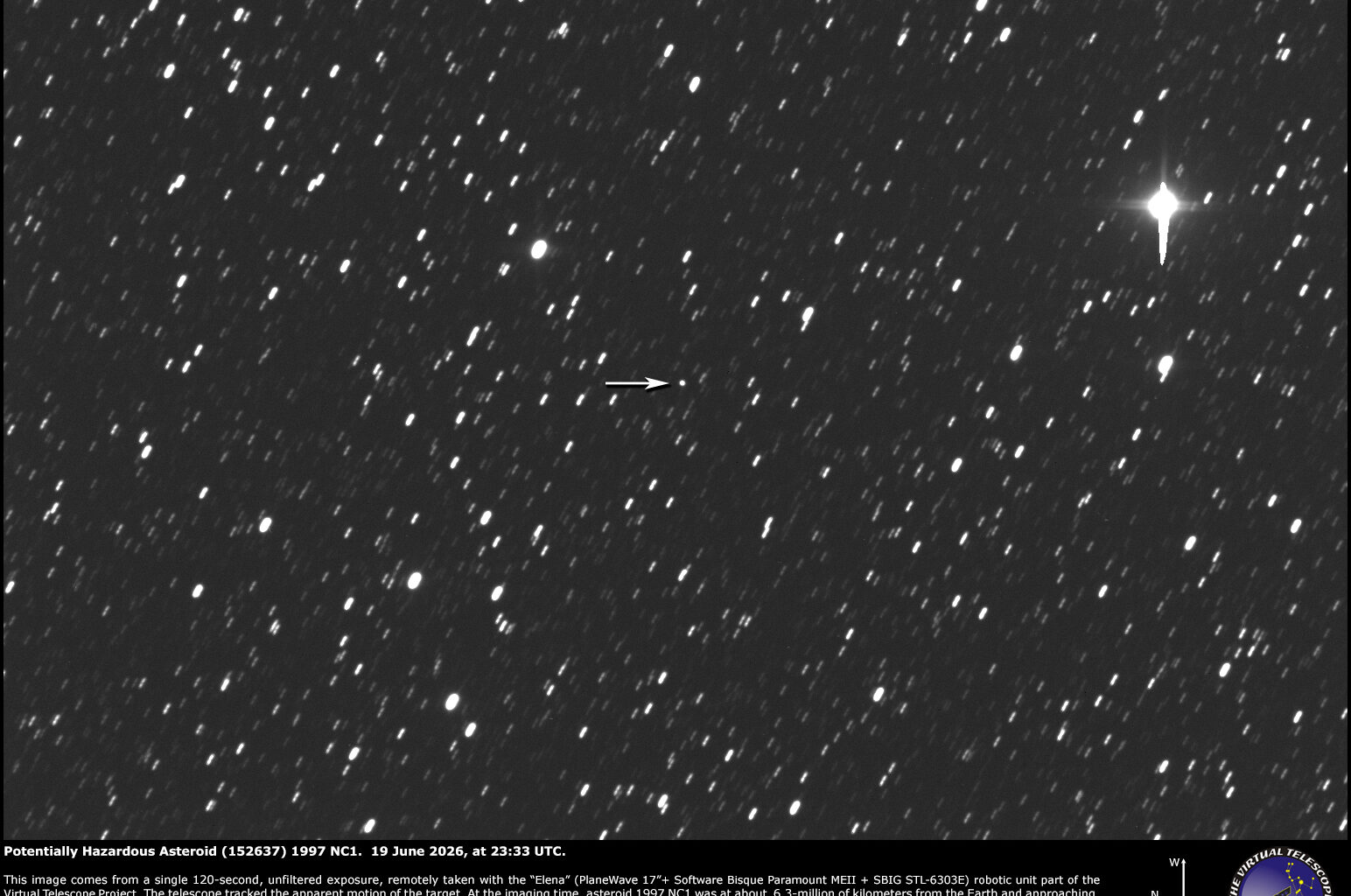 Potentially Hazardous Asteroid (152637) 1997 NC1: 19 June 2026.