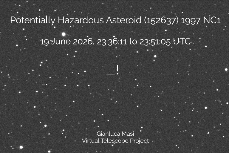 Potentially Hazardous Asteroid (152637) 1997 NC1: an animation - 19 June 2026.