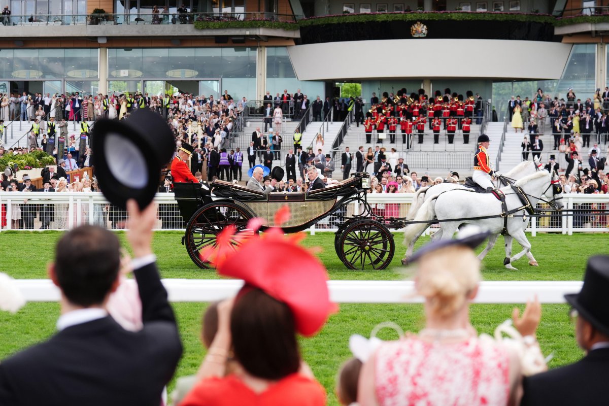 King Charles III and Queen Camilla attend Royal Ascot on June 20, 2026 (John Walton/PA Images/Alamy)