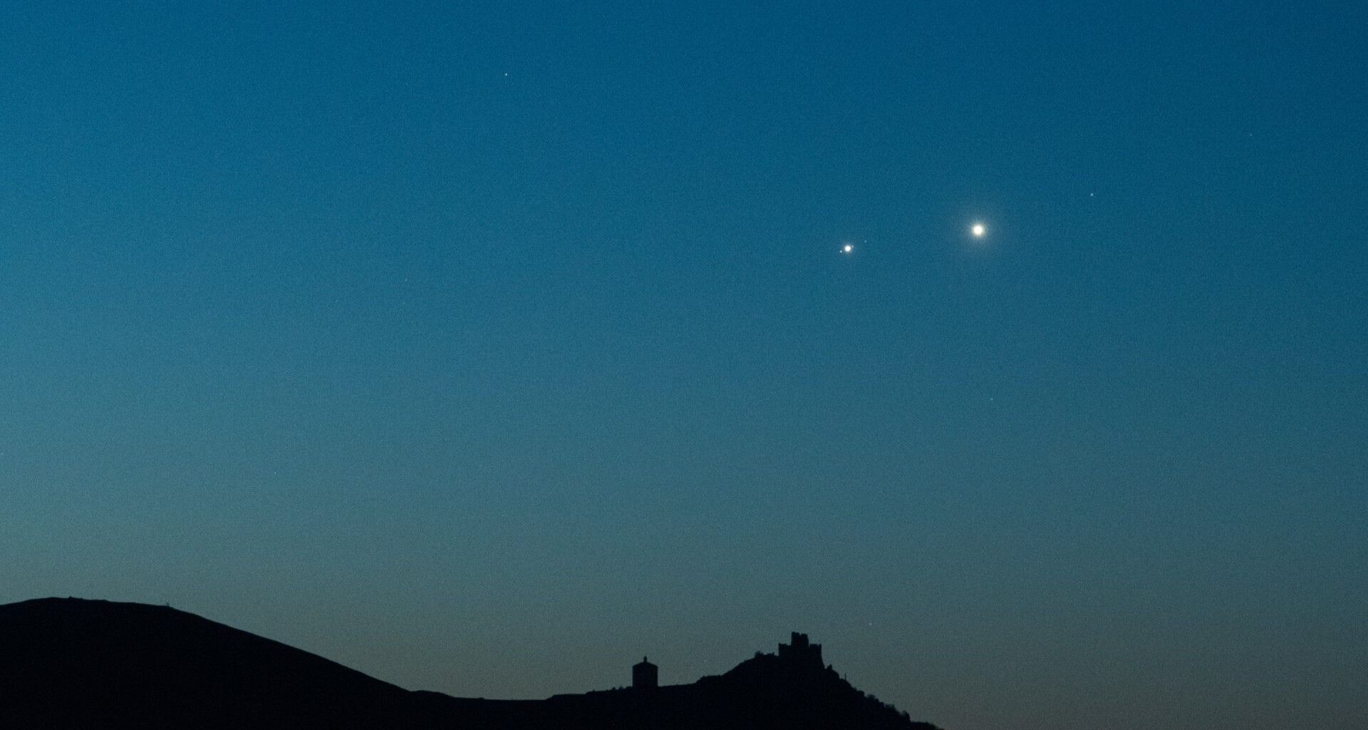 two bright dots in the night sky
