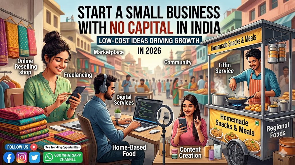 Starting a Small Business With No Capital in India in 2026: Low-Cost Ideas Driving Entrepreneurial Growth
