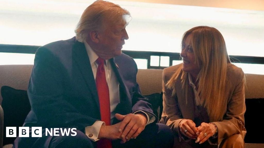 Trump hits out at Italy's Meloni after pushback on G7 photo claim - BBC