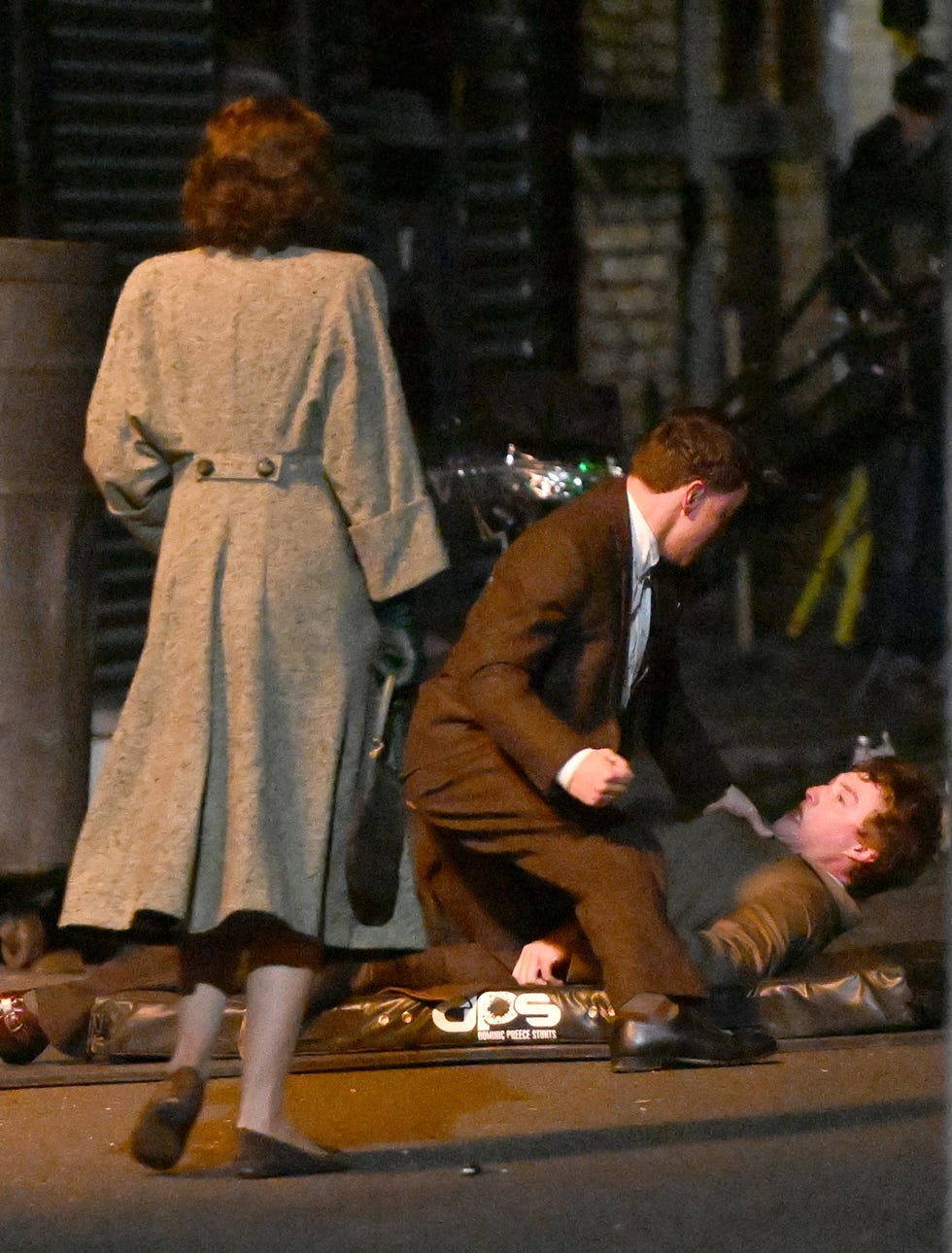 Lucy Karczewski and Charlie Heaton filming Peaky Blinders lucy karczewski and charlie heaton filming peaky blinders