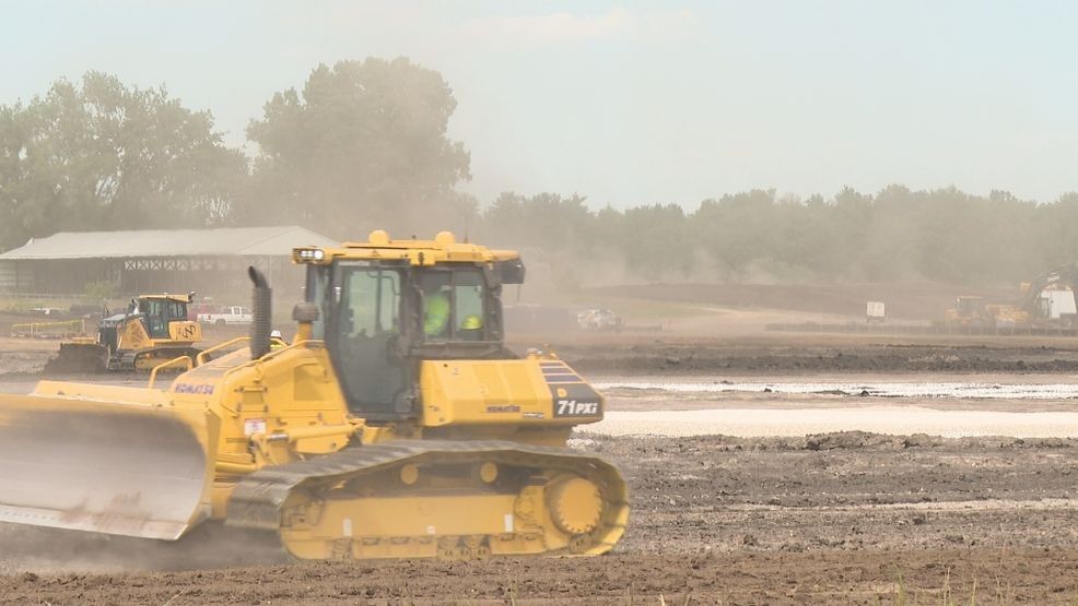 {p}The massive Microsoft data center project along Cleveland Road in Granger is kicking up a noticeable cloud of dust during construction. (WSBT Photo){/p}
