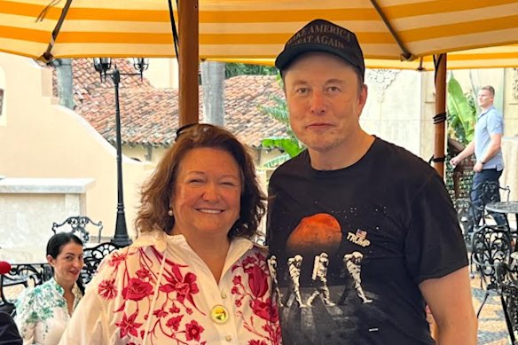 Mining magnate Gina Rinehart had several meetings with Elon Musk before the SpaceX float.