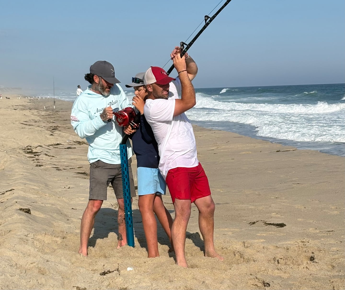 Sudal said it took the trio (Nate Skeritt, Stone Fornes, Elliot Sudal) nearly 25 minutes to reel the shark in.