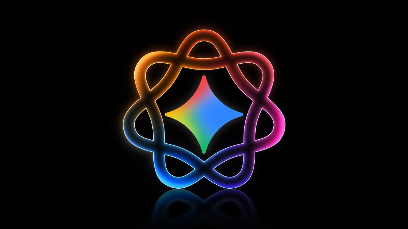 Colorful glowing abstract logo with interwoven neon loops surrounding a radiant four-pointed star on a black background, creating a futuristic, tech-inspired design with smooth gradients and reflections