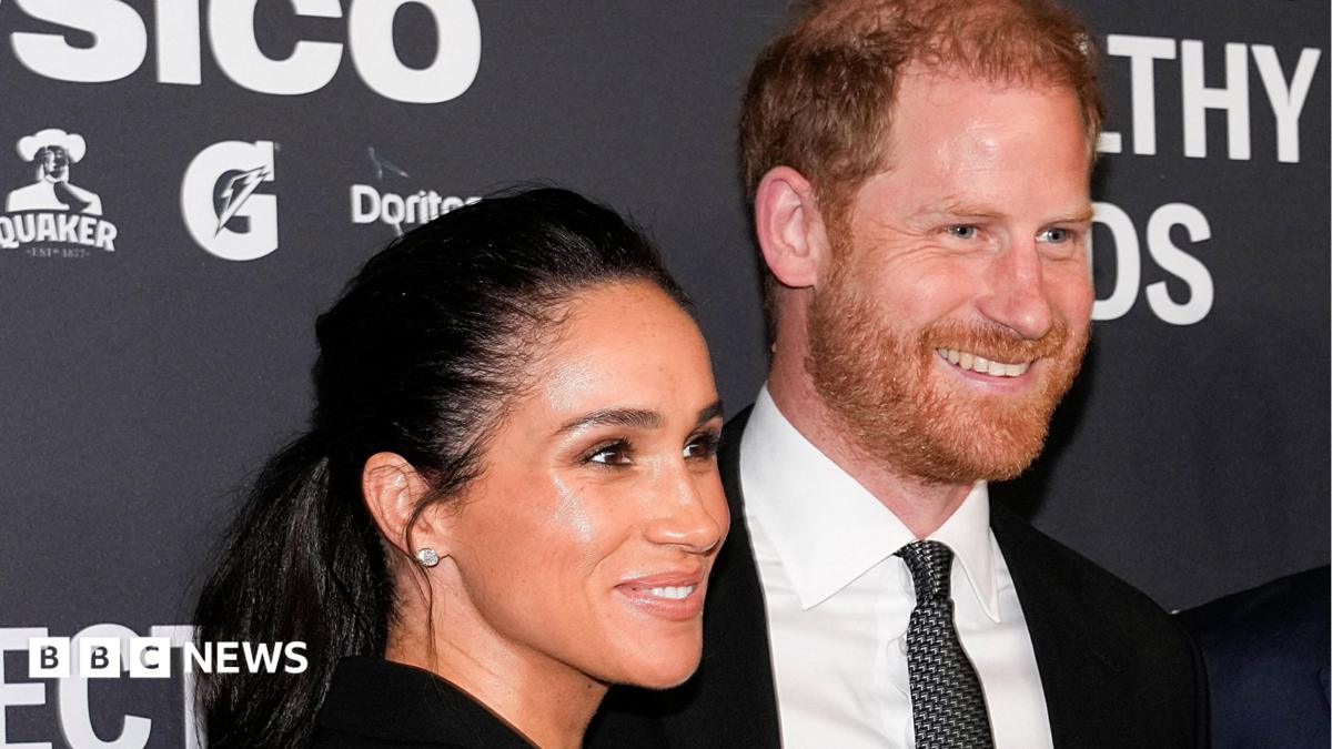 Duchess and Duke of Sussex, head and shoulders, in a pic in New York