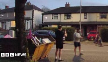 Fly tipping outside a park