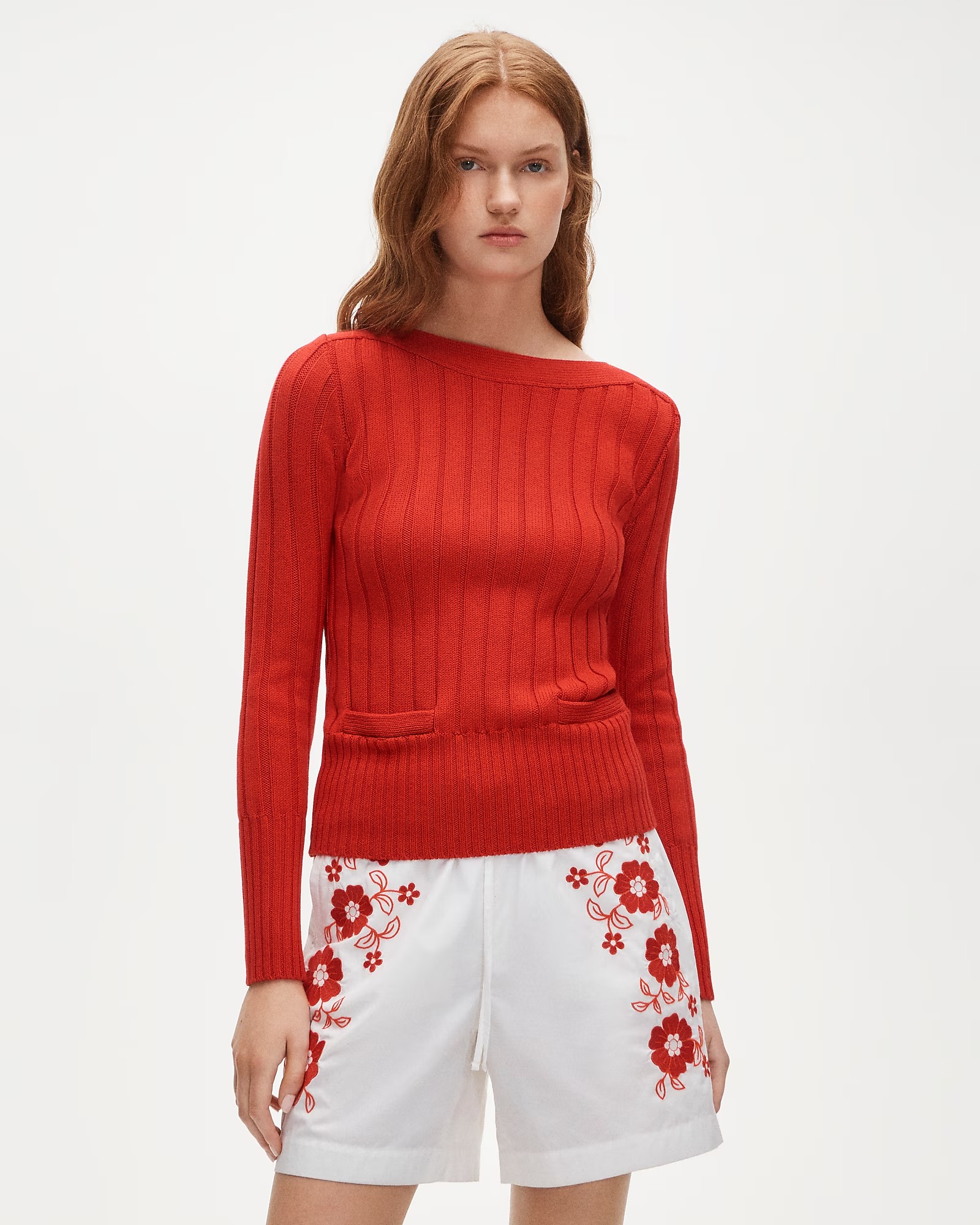 j.crew, Cotton Rib Boatneck Sweater
