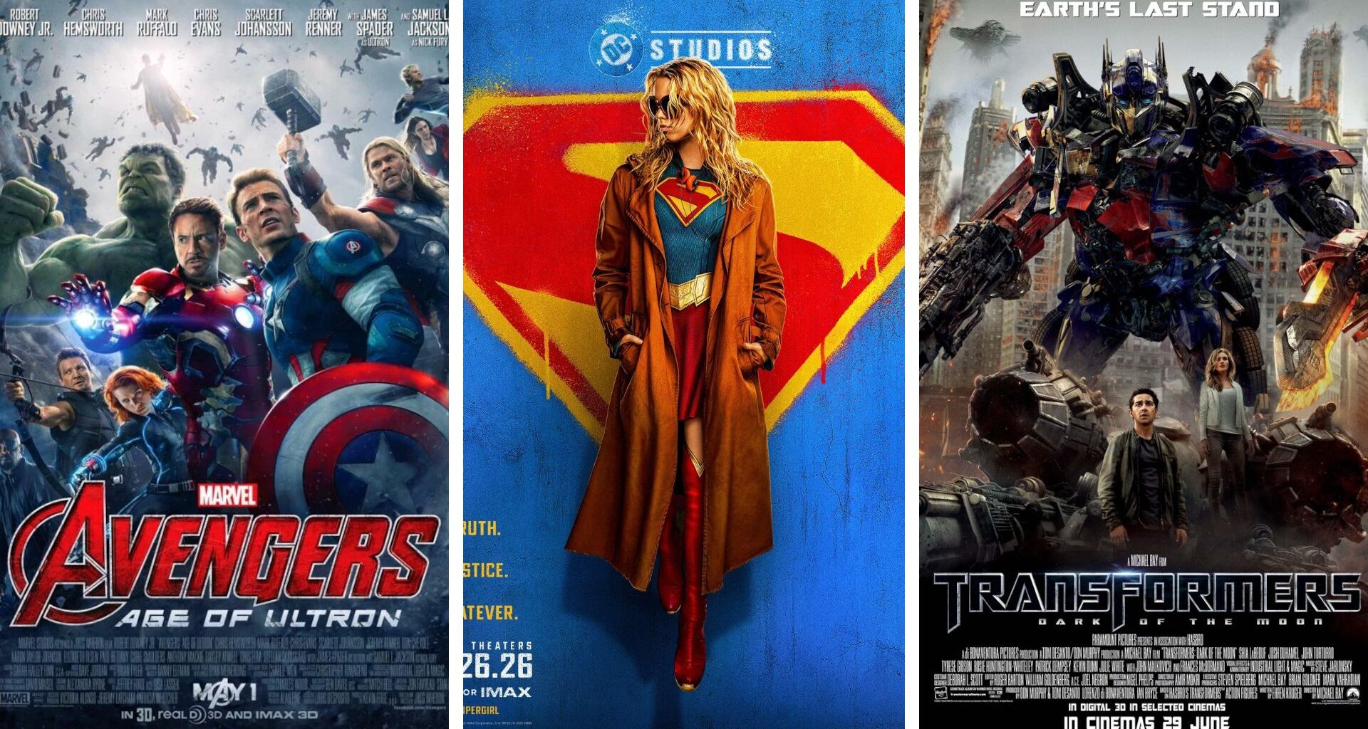 Spilt image of three sci-fi movie posters