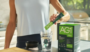 Athletic man using AG1 Pro