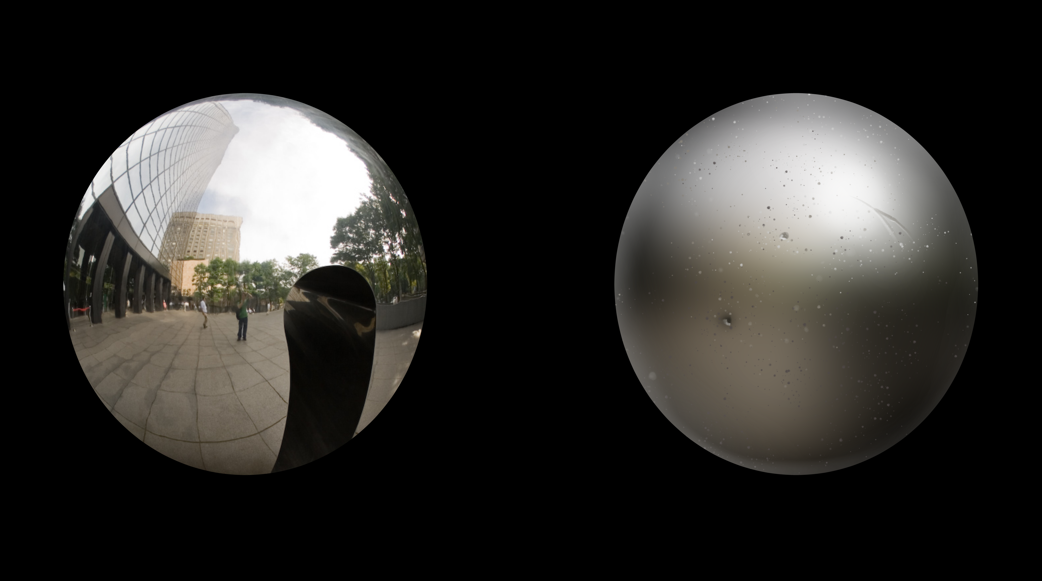 A globe showing reflections