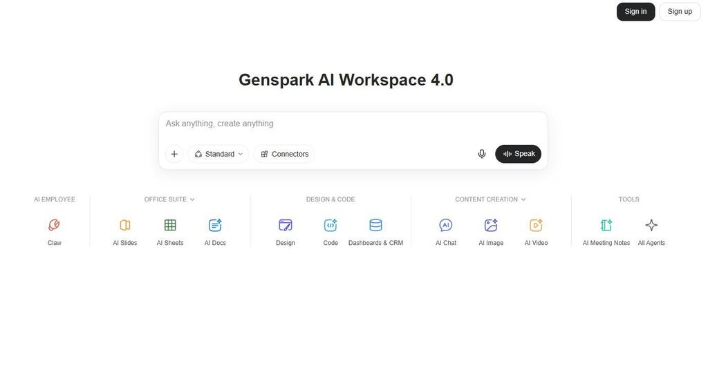 Genspark platform (Photo: Genspark) פלטפורמת Genspark