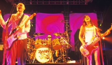 Billy Corgan and Paz Lenchantin of Zwan perform onstage at the Warfield Theater in San Francisco, California, USA on 22nd April 2002