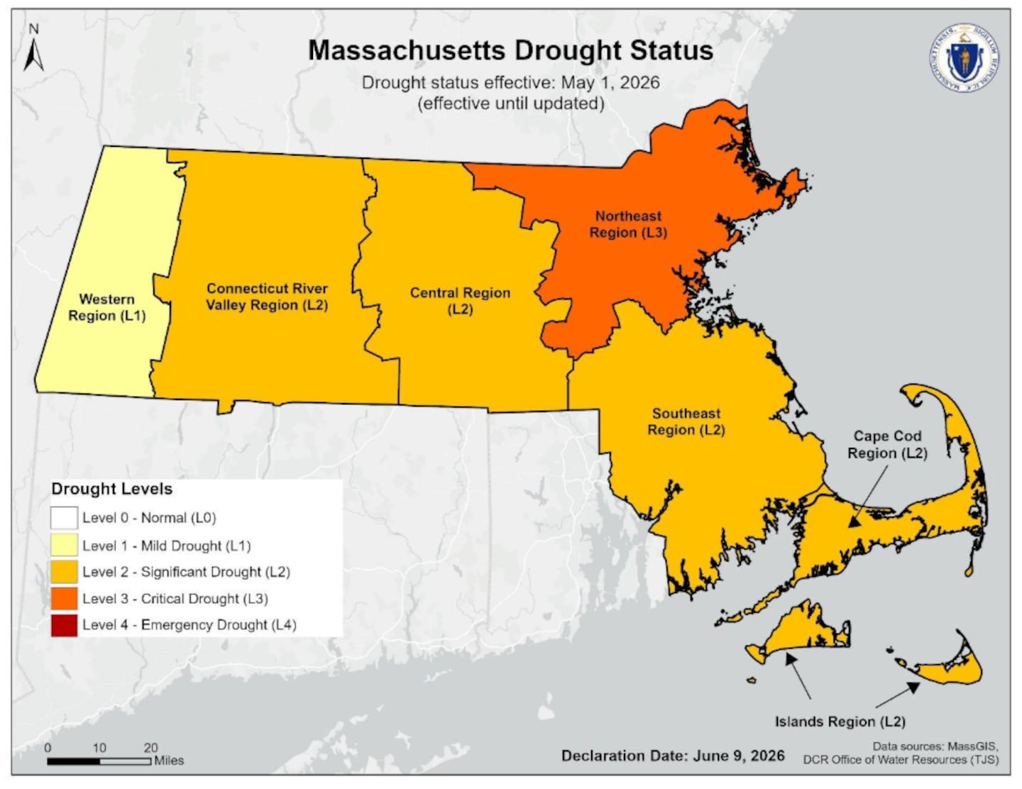 Drought conditions have reached critical levels across portions of Northeast Massachusetts.
