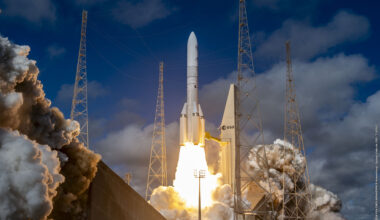 First Ariane 6 liftoff with most powerful boosters