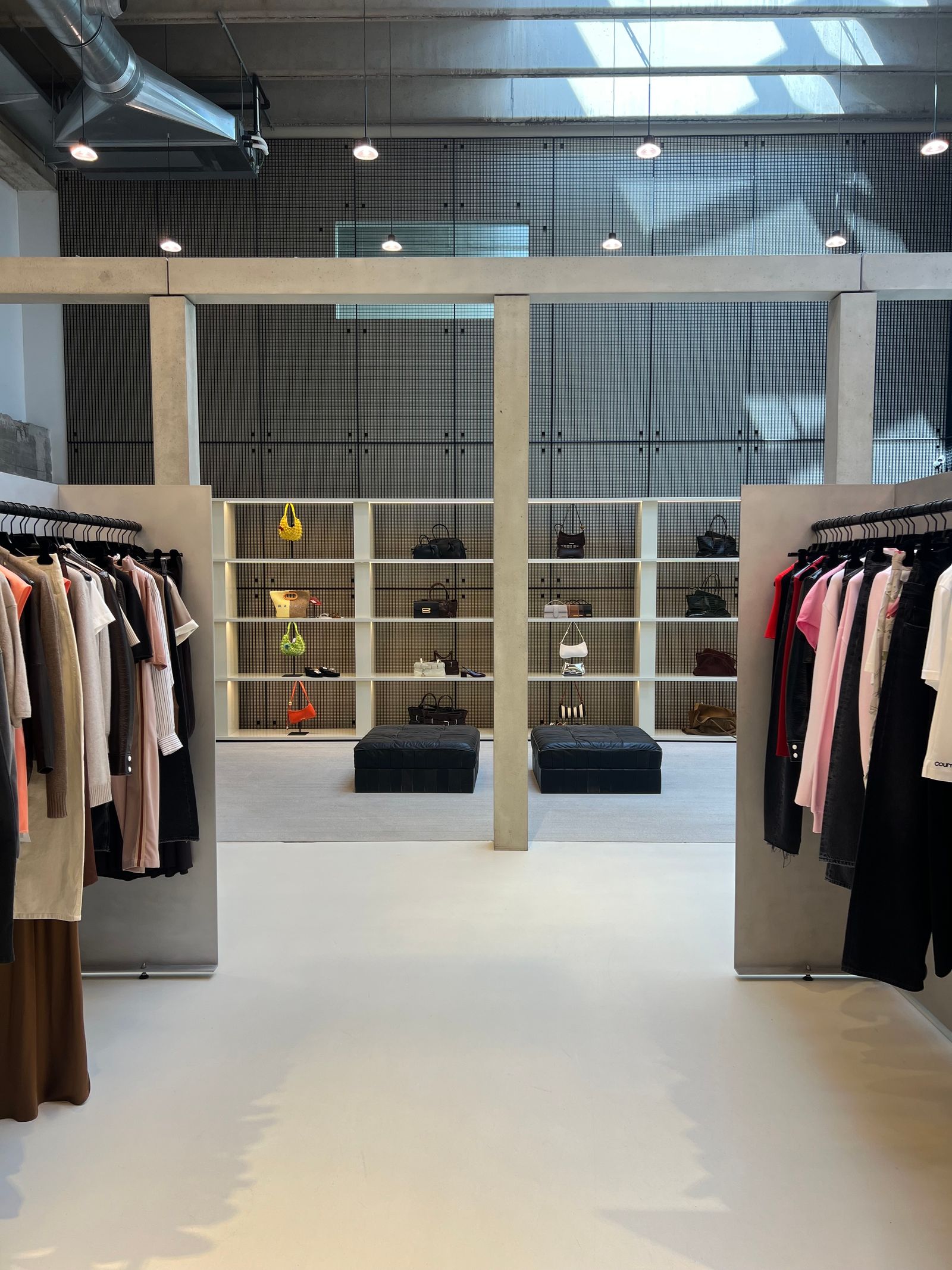 Image may contain Accessories Bag Handbag Indoors Furniture Room WalkIn Closet Shop and Bench