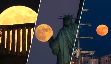 June's Strawberry Moon serves up a low-hanging treat for skywatchers worldwide. Here are our favorite photos