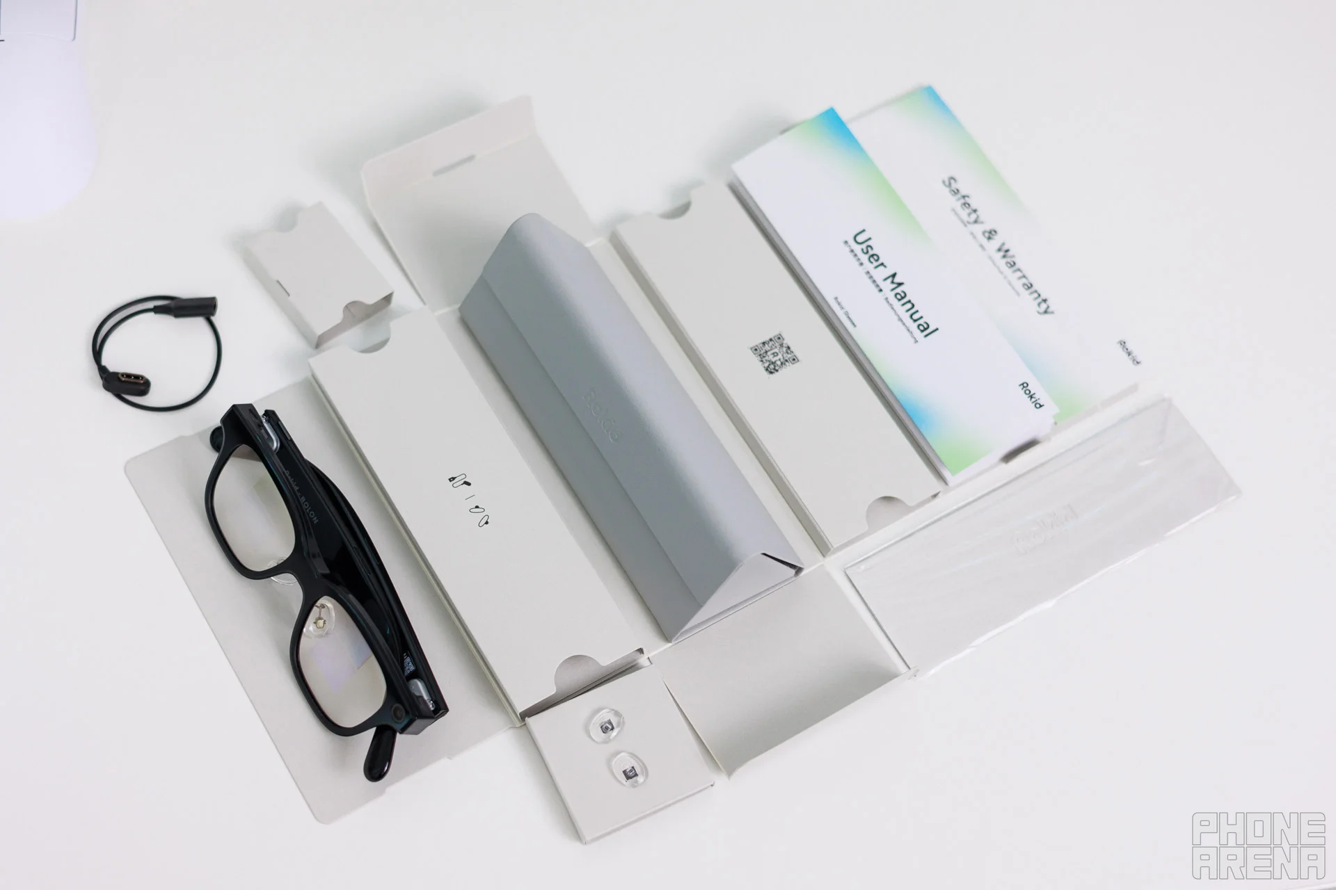 The only thing missing is a charging case. | Image by PhoneArena - Rokid Glasses review: AI glasses with a screen