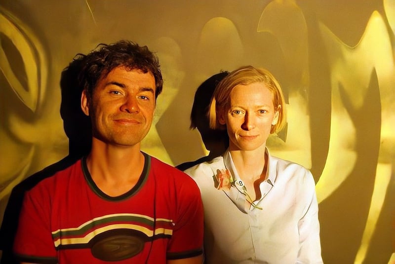 Mark Cousins with Tilda Swinton