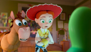 (L-R): Bullseye and Jessie with Lilypad in Disney and Pixar's Toy Story 5