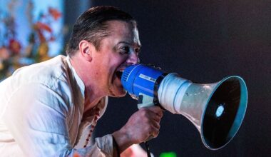 Mike Patton onstage with Faith No More in 2015