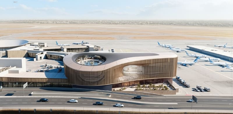 Impression of new Ben Gurion Airport hotel  credit: Ami Shinar Architects