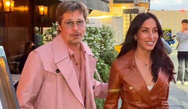 Brad Pitt Wears Pink Trench Coat for Paris Dinner With Girlfriend Ines De Ramon - Just Jared - Celebrity News and Gossip