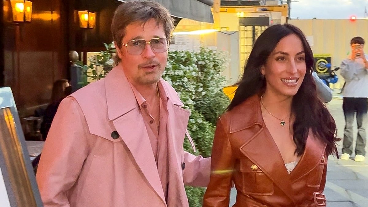 Brad Pitt Wears Pink Trench Coat for Paris Dinner With Girlfriend Ines De Ramon - Just Jared - Celebrity News and Gossip