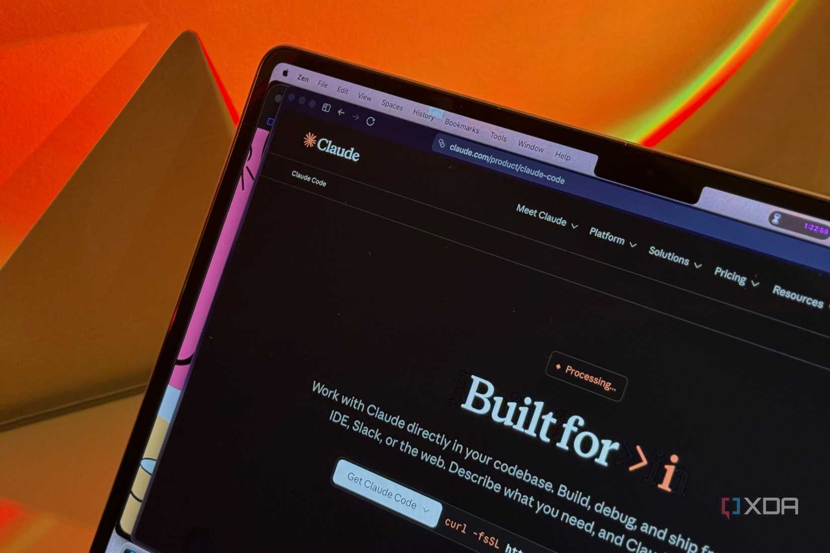 claude code on mac with orange lights