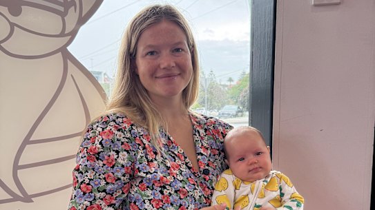 Leah Stewart, pictured with her daughter, was attacked by a great white shark at Coogee.