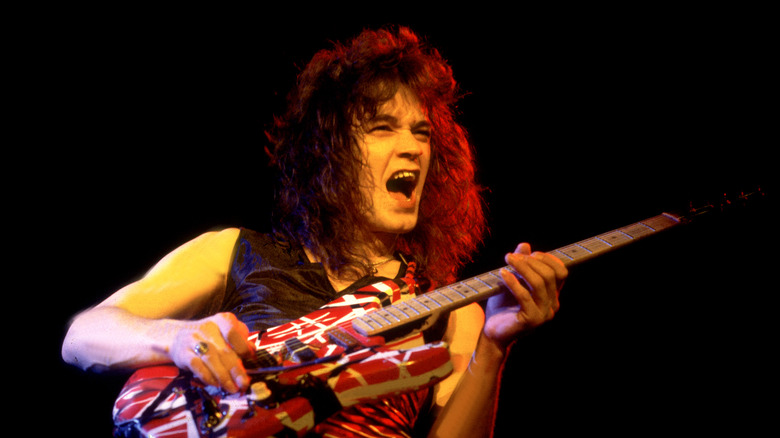Eddie Van Halen onstage with guitar