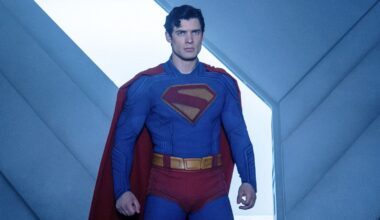 Actor David Corenswet fully suited up in Superman (2025)