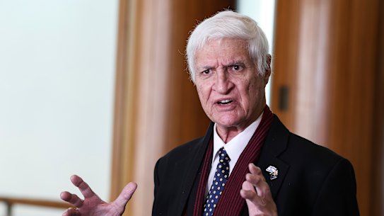 Member for Kennedy Bob Katter during a press conference at Parliament House in Canberra.
