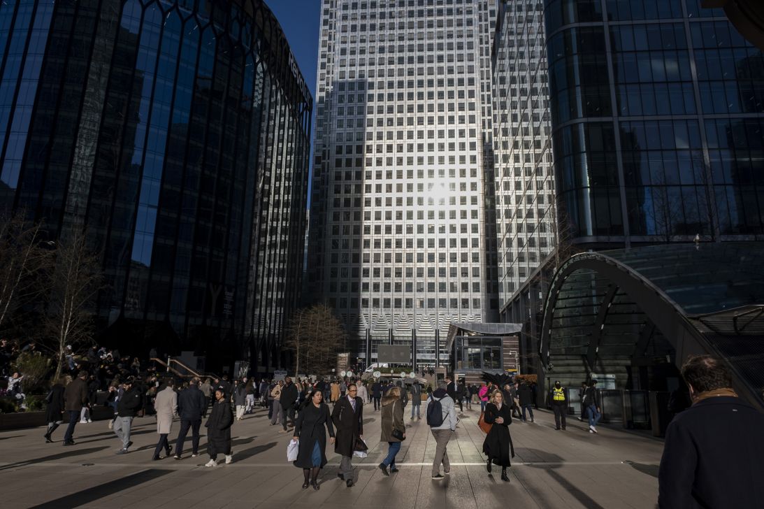 London's Canary Wharf financial district on January 30, 2025.