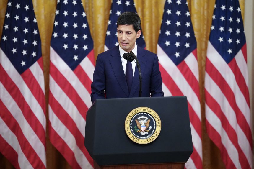 The new Chair of the Federal Reserve, Kevin Warsh, speaks during a swearing-in ceremony in the East Room of the White House in Washington, DC on May 22, 2026.