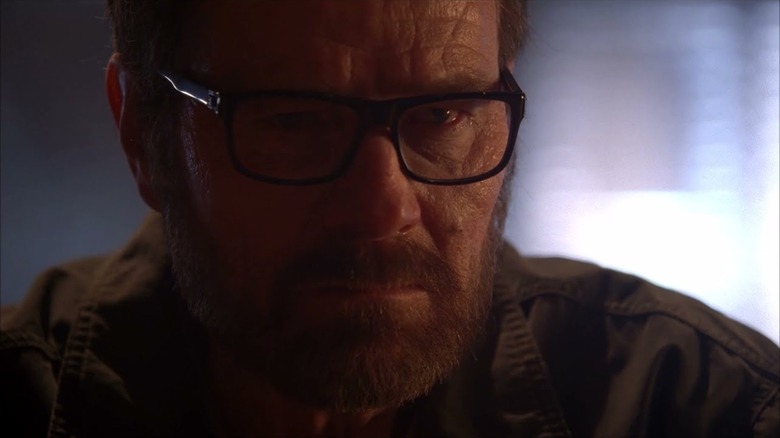 Bryan Cranston as Walter White with a full beard looking angry in Breaking Bad